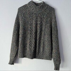 🍉 Time and Tru Grey Mockneck Marled Sweater